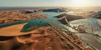 സഫ തടാകത്തിൽ വീണ്ടും വെള്ളം നിറഞ്ഞു; കാണാൻ സന്ദർശക തിരക്ക്