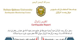 ഏദൻ ഉൾക്കടലിൽ 5.7 തീവ്രതയിൽ ഭൂചലനം രേഖപ്പെടുത്തി