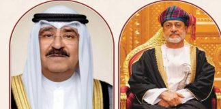 ഒമാൻ സുൽത്താൻ ഹൈതം ബിൻ താരിക്കിന് നന്ദി അറിയിച്ച് കുവൈത്ത് അമീർ