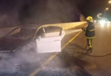 ഒമാനിൽ വാഹനത്തിന് തീപിടിച്ചു